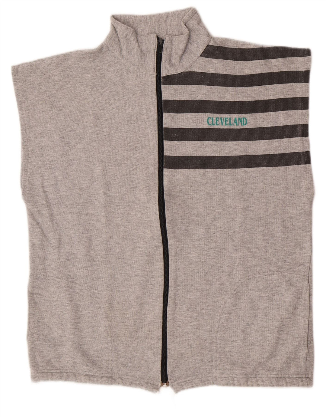 Męska kurtka dresowa bez rękawów w stylu vintage, w średnie szare paski