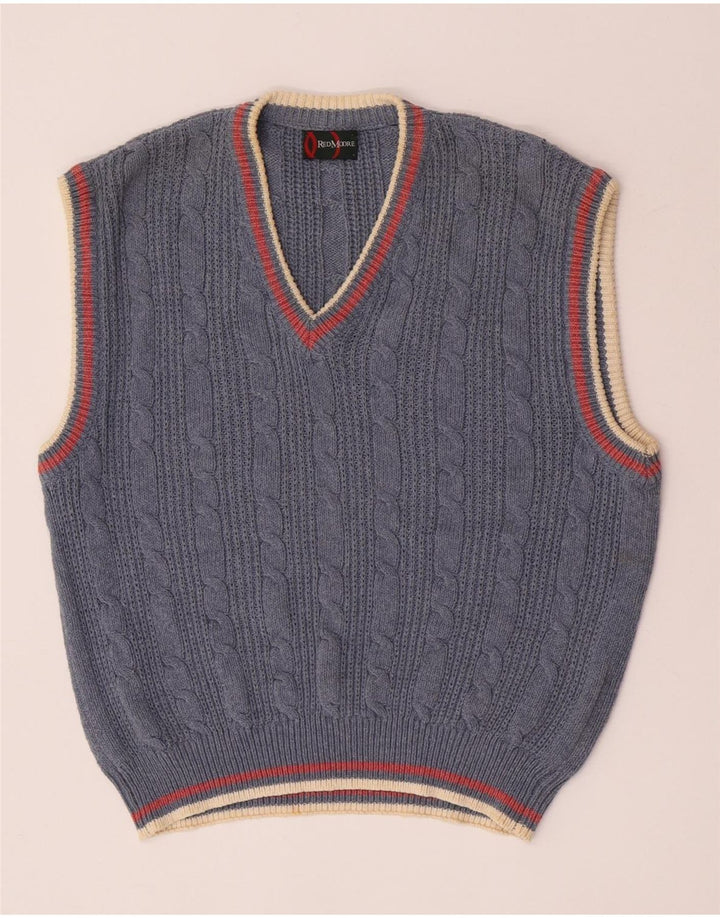 Podkoszulek męski w stylu vintage, duży, niebieski, bawełniany