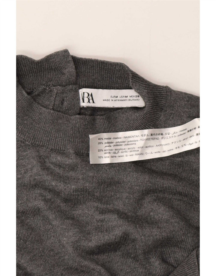 Sweter damski Zara z golfem UK 14, średnioszary, modal