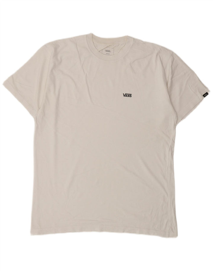 Męska koszulka t-shirt Vans o klasycznym kroju, średnia, biała, bawełniana