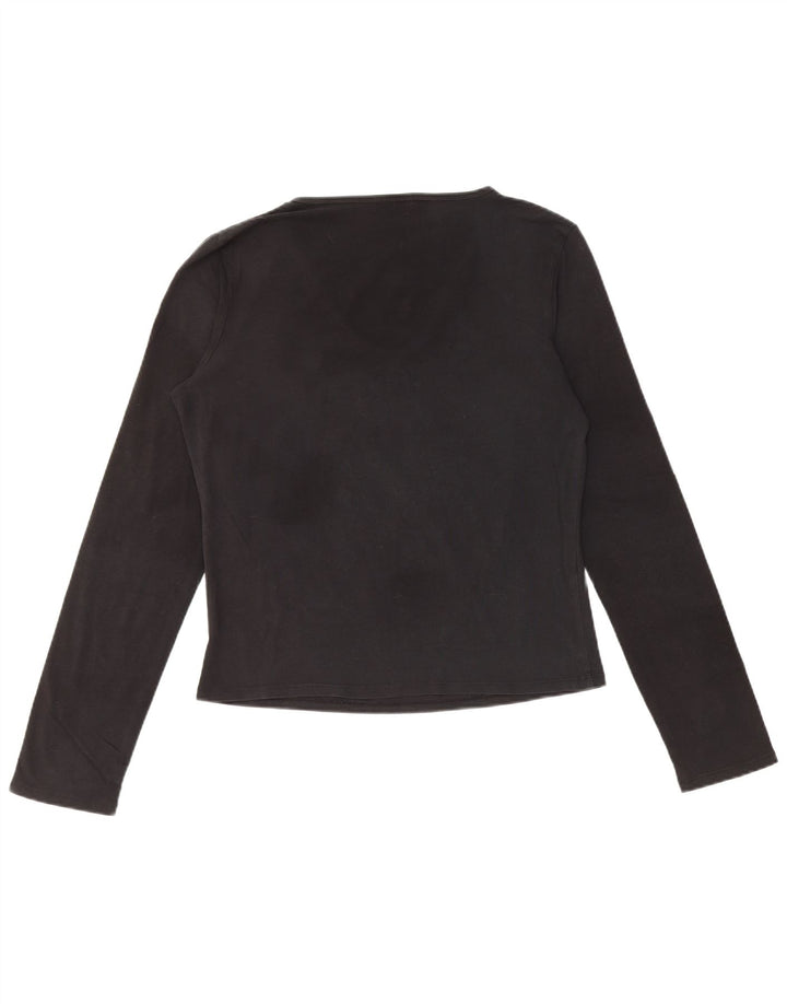 Damski krótki top ICEBERG z grafiką, długim rękawem IT 46, duży, czarny w kwiaty