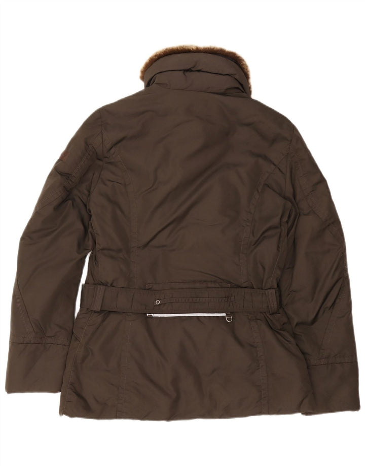 PEUTEREY Womens Padded Jacket IT 44 Medium Brown Polyamide