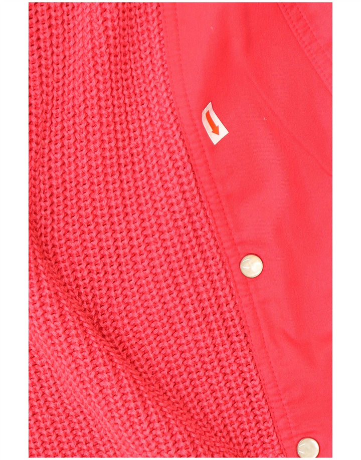 Vintage damski sweter rozpinany z podwójnymi piersiami IT 42 średni róż