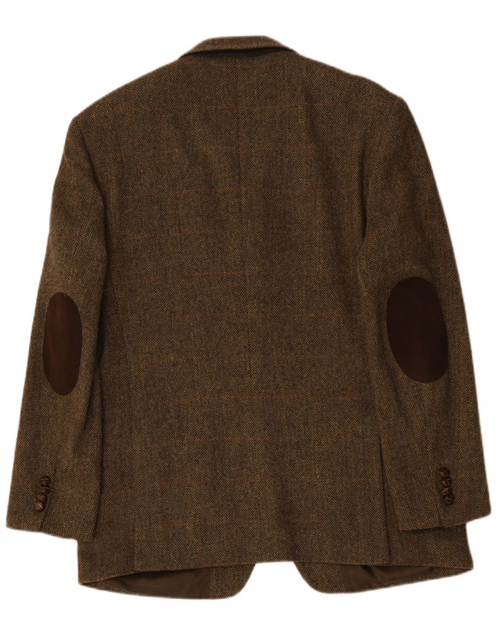 Vintage męska marynarka zapinana na 3 guziki IT 52 XL Khaki, wełna w jodełkę