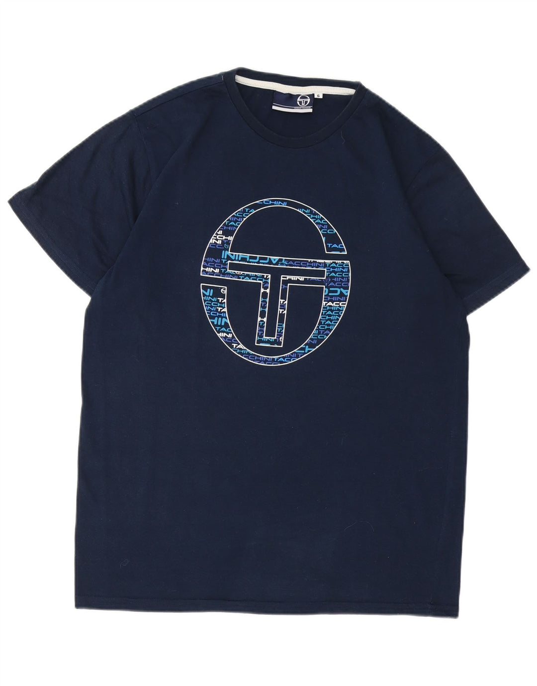 SERGIO TACCHINI Męski T-shirt z grafiką, mały, granatowy poliester