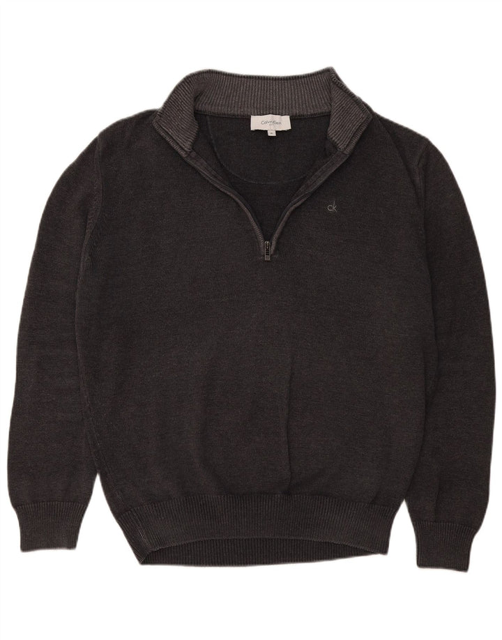 Męski sweter zapinany na zamek Calvin Klein XL, szary, bawełniany