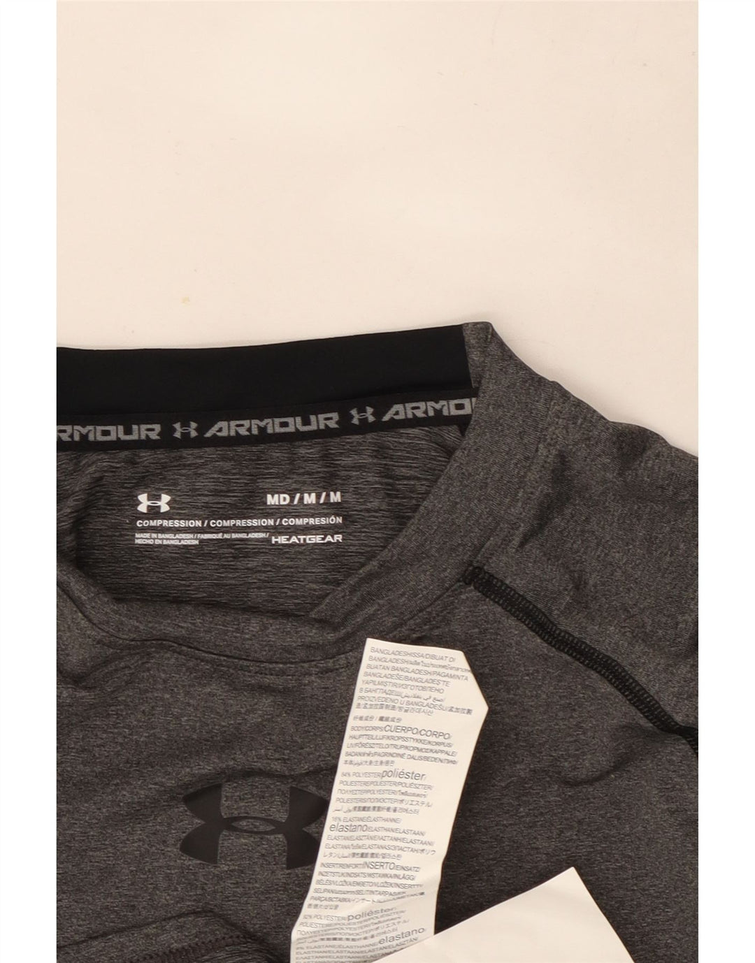 Męska koszulka Under Armour Heat Gear z długim rękawem, w kolorze średnioszarym