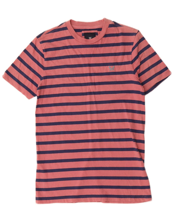 Crew Clothing Męski T-shirt Top Mały, różowy, bawełniany w paski