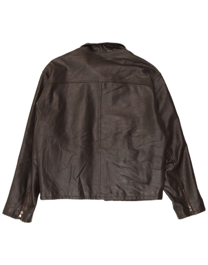 Męska kurtka skórzana John Roose UK 42 XL brązowa
