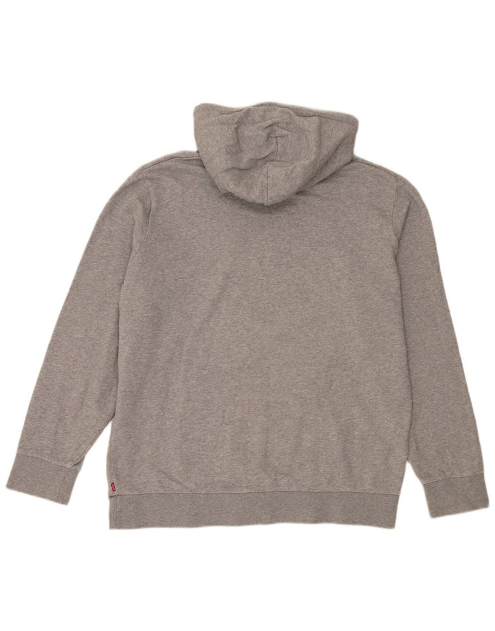 Męski sweter z kapturem z grafiką Levi's, duży, szary, bawełniany