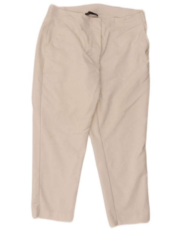 Marks & Spencer Damskie spodnie capri z wysokim stanem UK 14, duże, W32 L23, białe