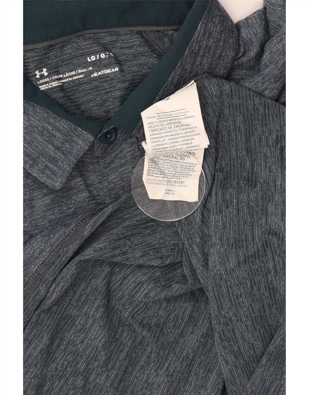 Męska koszulka polo Under Armour Heat Gear, duża, niebieska, z poliestru w plamki