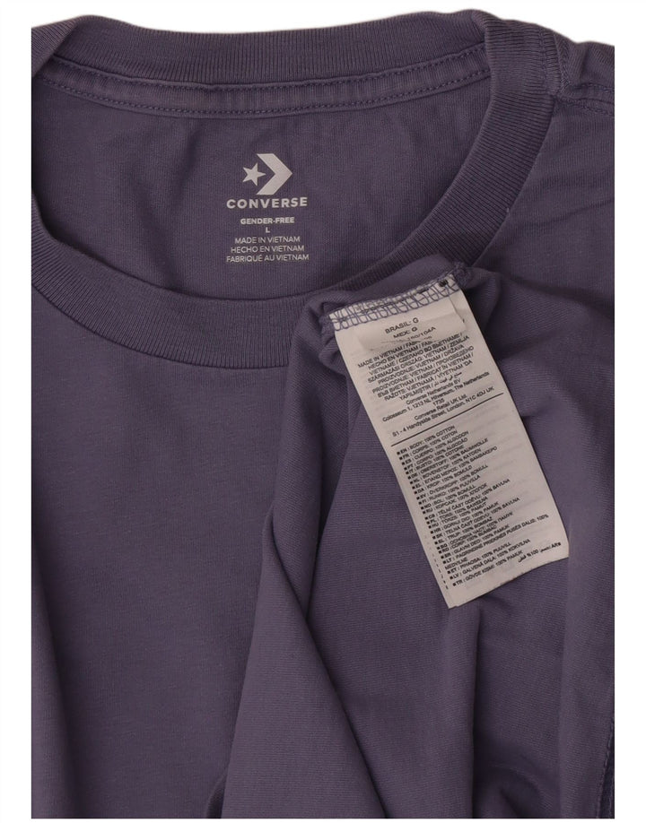 Converse Męski T-shirt Top Duży Granatowy Bawełniany