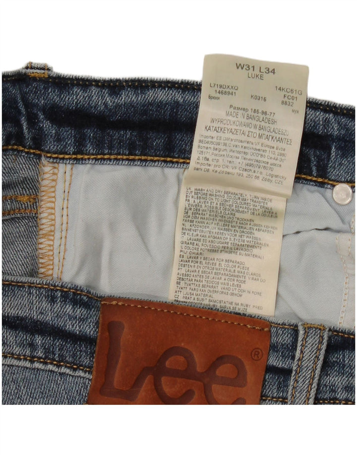 LEE Damskie jeansy Luke Distressed W31 L29 Niebieskie bawełniane