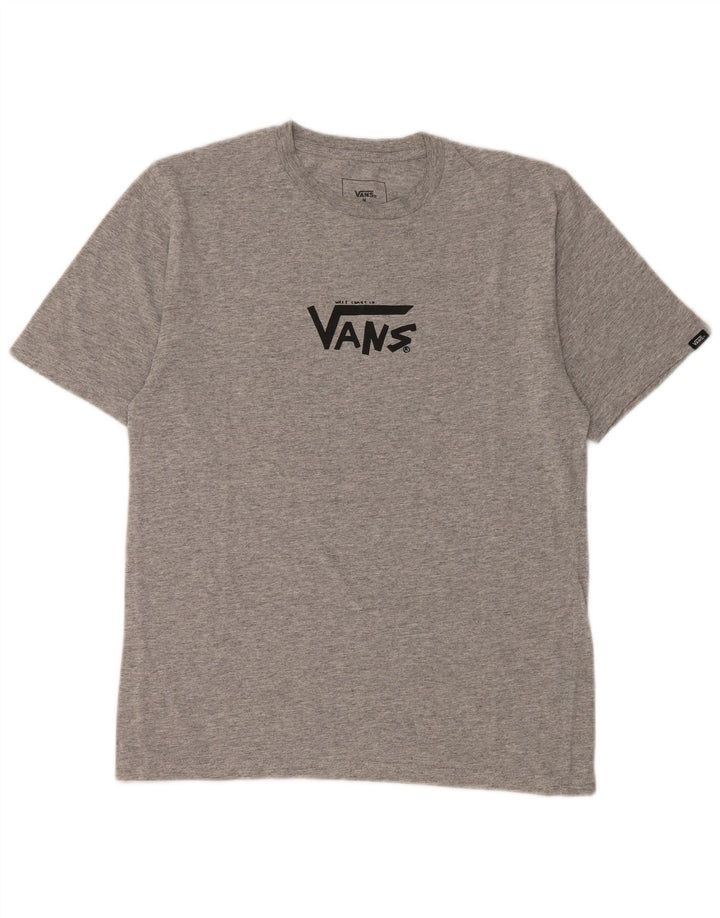 Chłopięcy T-shirt z grafiką VANS o dopasowanym kroju, 10-11 lat, średnioszary, nakrapiany