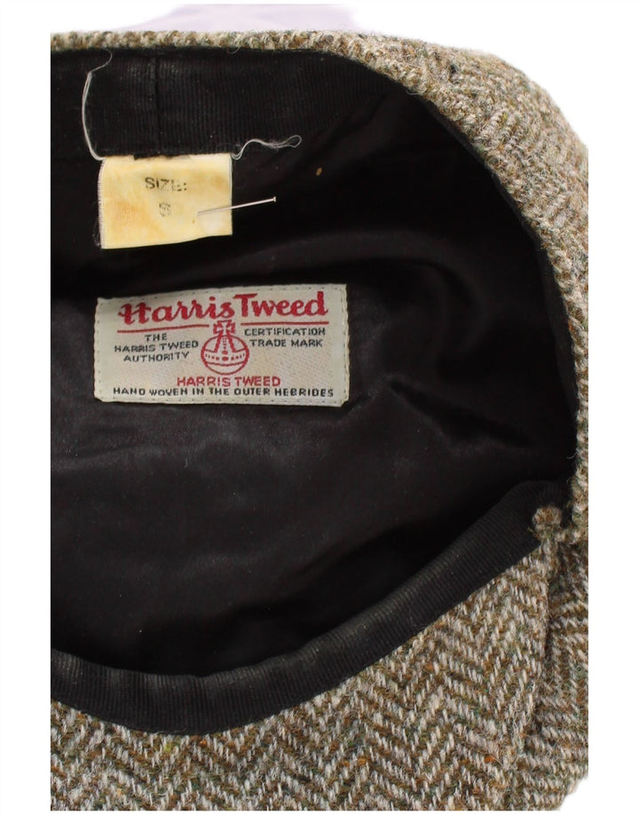 Czapka męska Harris Tweed, mała, szara, nowa wełniana jodełka, klasyczna