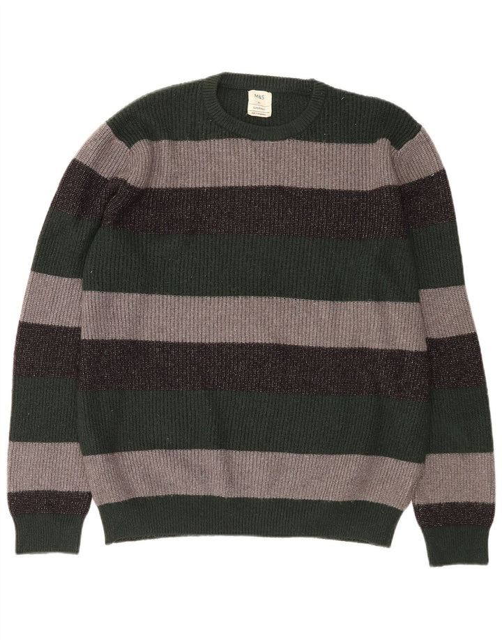 MARKS & SPENCER Męski sweter z okrągłym dekoltem XL, wielokolorowe paski
