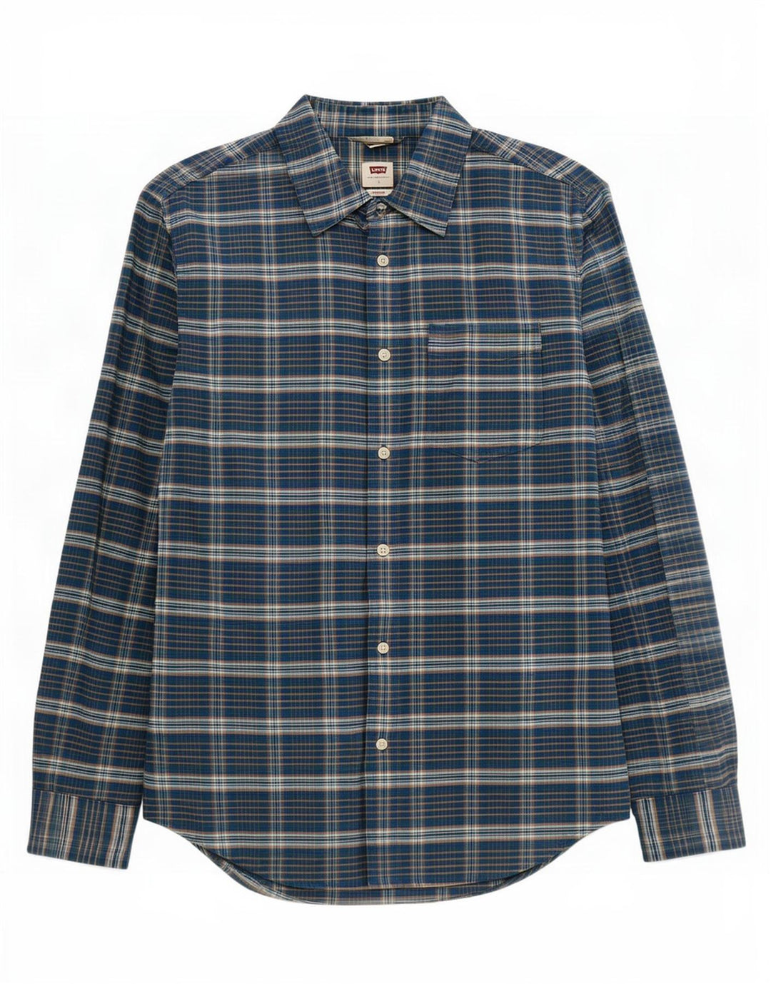 Koszula męska Levi's Standard, mała, granatowa, bawełniana w kratkę