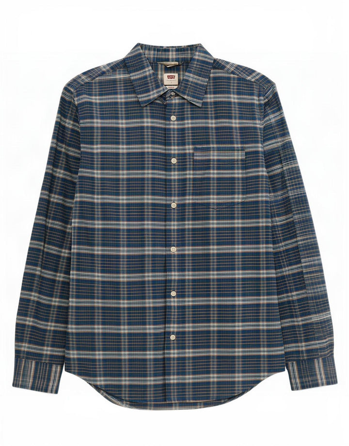 Koszula męska Levi's Standard, mała, granatowa, bawełniana w kratkę