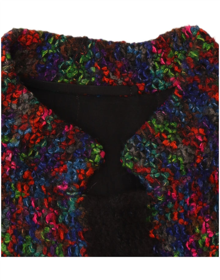 Vintage damska dzianinowa marynarka UK 14, średnia, wielokolorowa, nakrapiana