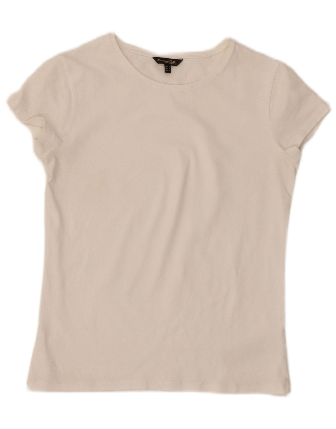 T-shirt damski MASSIMO DUTTI Top UK 8 Small, biały, bawełniany