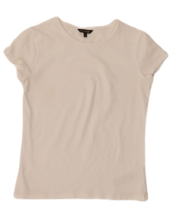 T-shirt damski MASSIMO DUTTI Top UK 8 Small, biały, bawełniany