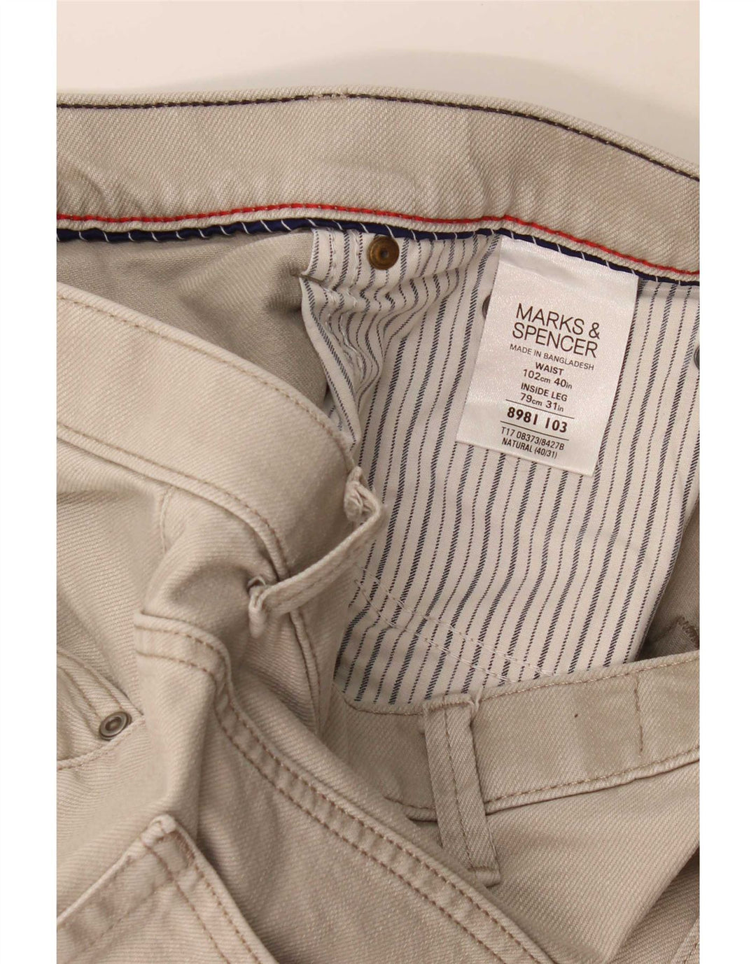 Marks & Spencer Męskie niebieskie dżinsy Harbor Straight W40 L31 Szara bawełna