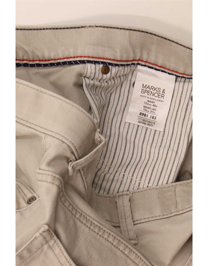 Marks & Spencer Męskie niebieskie dżinsy Harbor Straight W40 L31 Szara bawełna