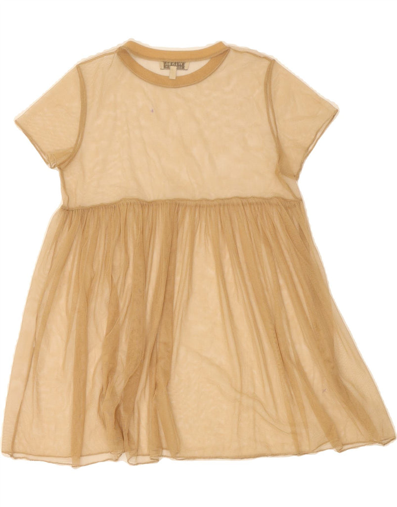 SIMONA BARBIERI Girls Twin-Set See Through A-Line Dress 9-10 Years Beige Vintage Simona Barbieri and Second-Hand Simona Barbieri from Messina Hembry 