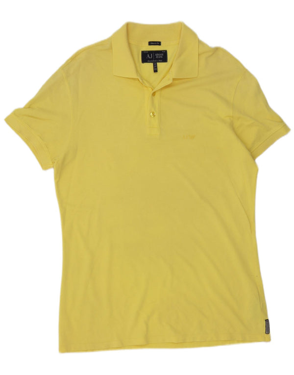 Męska koszulka polo Armani Jeans Muscle Fit XL, żółta, bawełniana