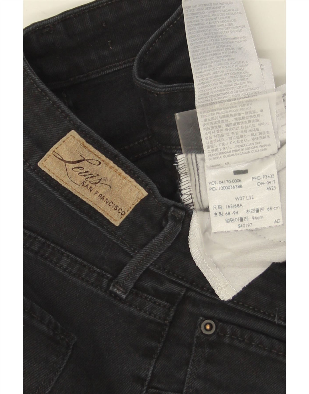 Damskie proste dżinsy Levi's W27 L32 Czarna bawełna