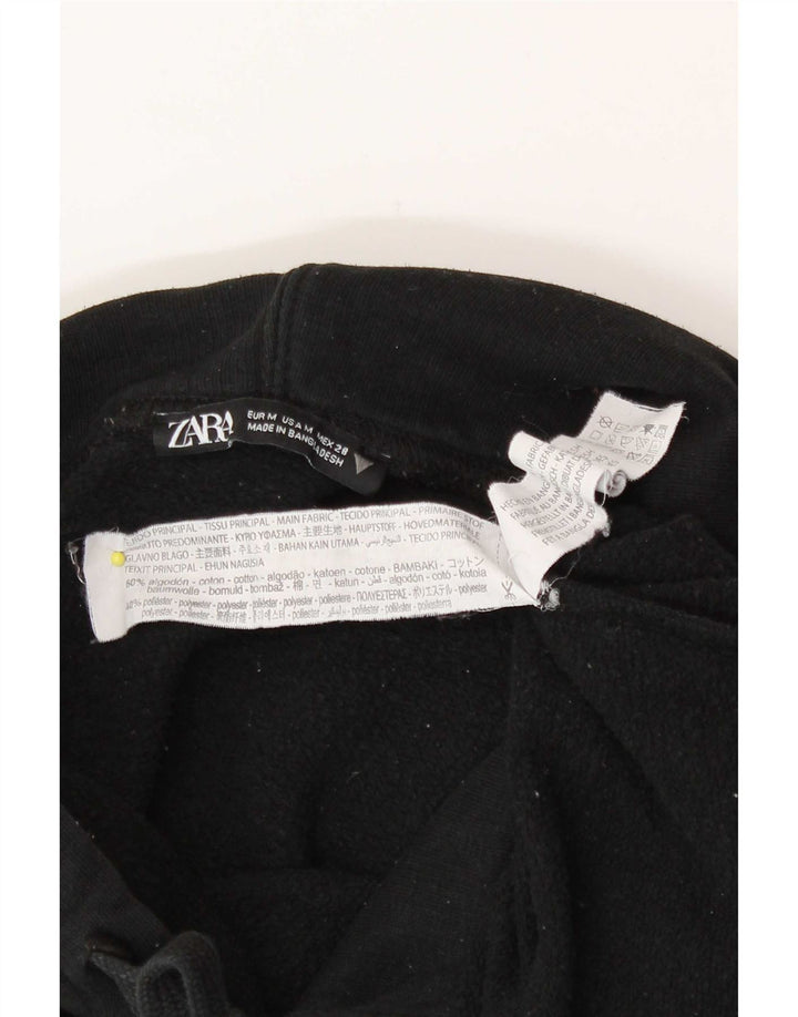 Damski sweter oversize z kapturem Zara UK 14, średni czarny, bawełniany