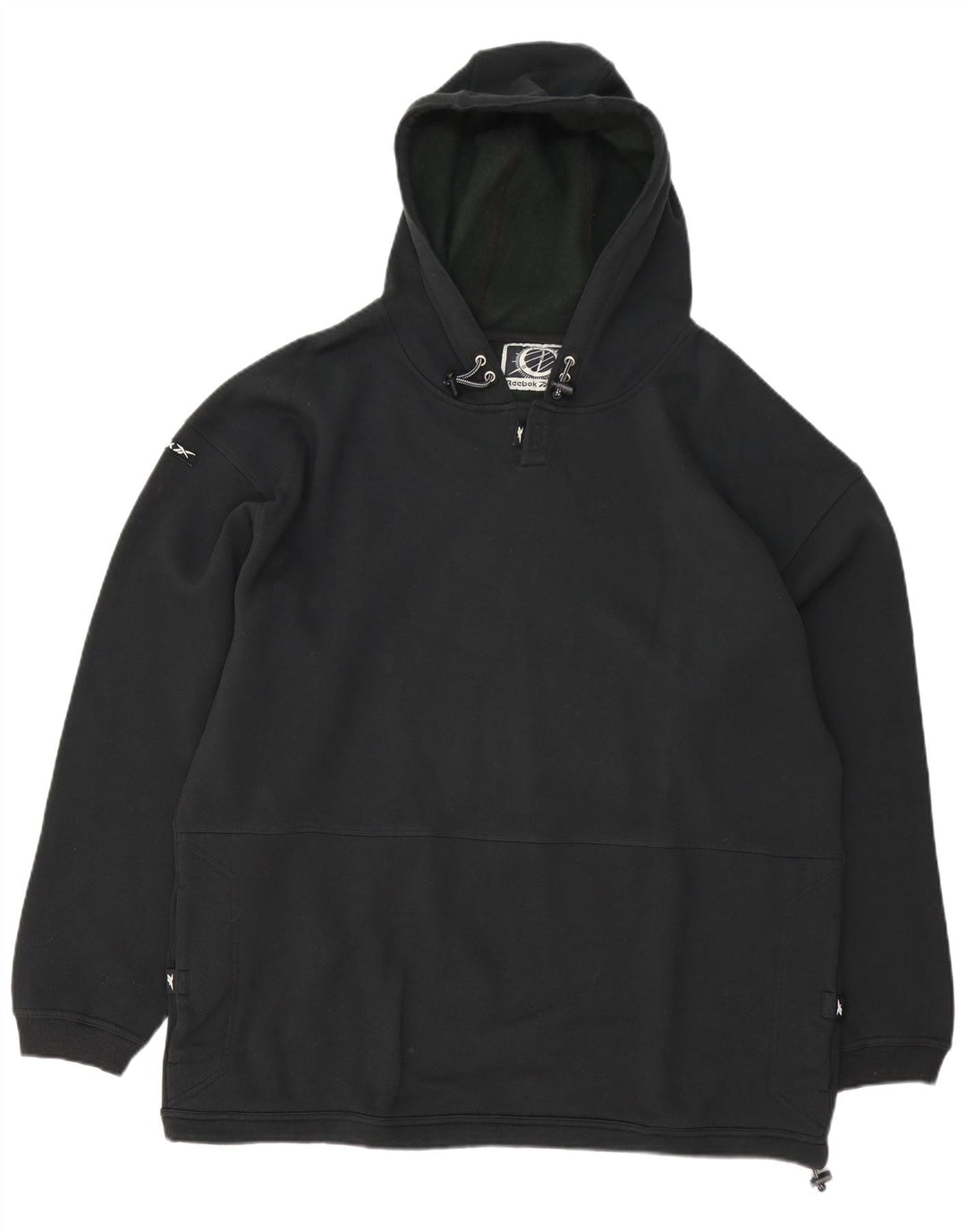 Męski sweter z kapturem Reebok, duży, czarny, bawełniany