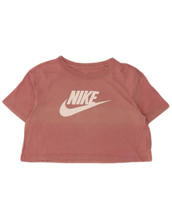Damska koszulka Nike Crop Oversized Graphic Top UK 10 Small Pink Cotton