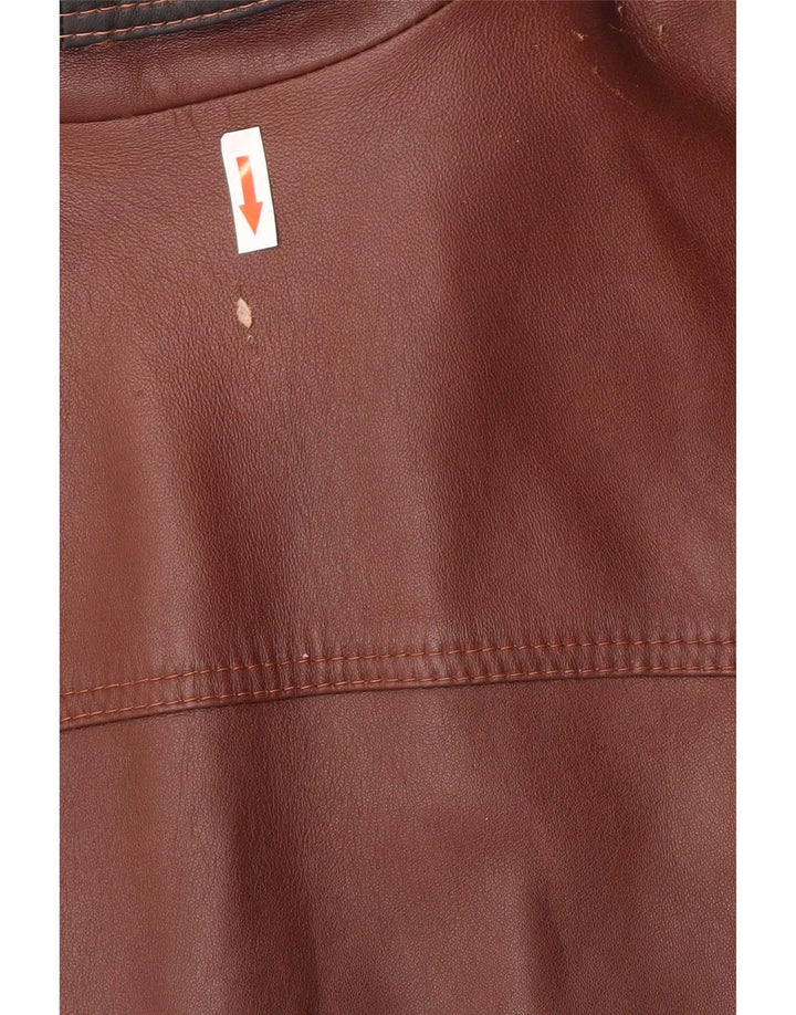 Vintage męska kurtka skórzana bomber UK 40 duża brązowa