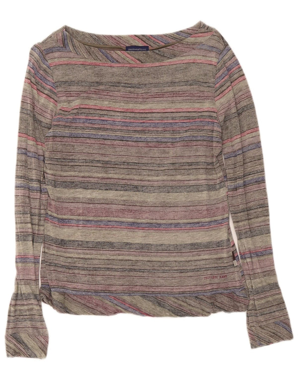 Damski top z długim rękawem Trussardi Jeans UK 18 XL w szare paski