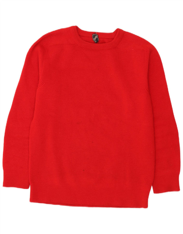 Vintage męski sweter z dekoltem w łódkę, średni czerwony
