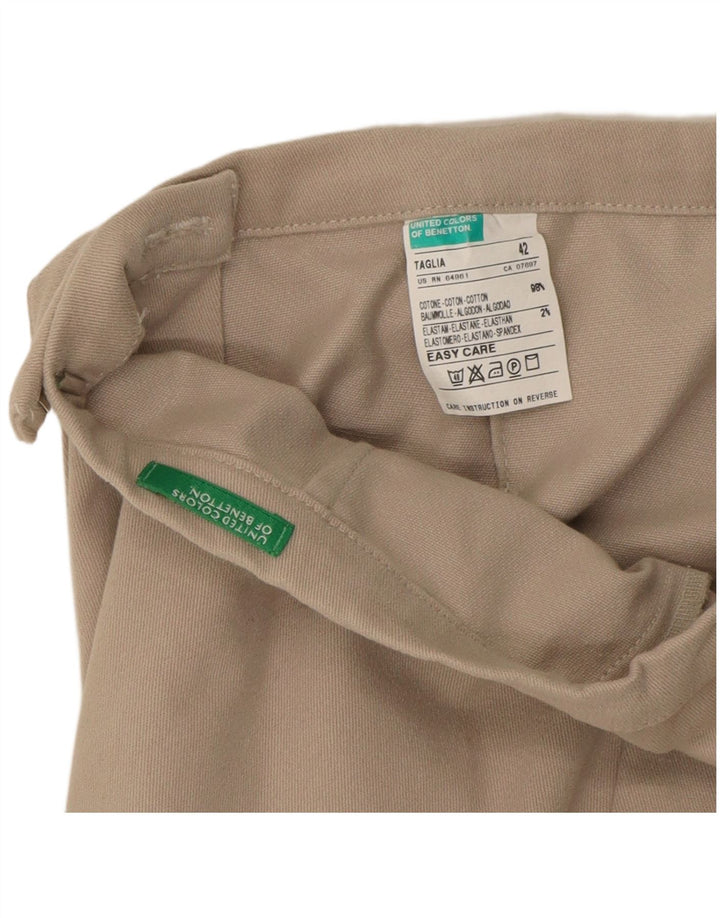 BENETTON Womens Pencil Skirt IT 42 Medium W28  Beige Cotton