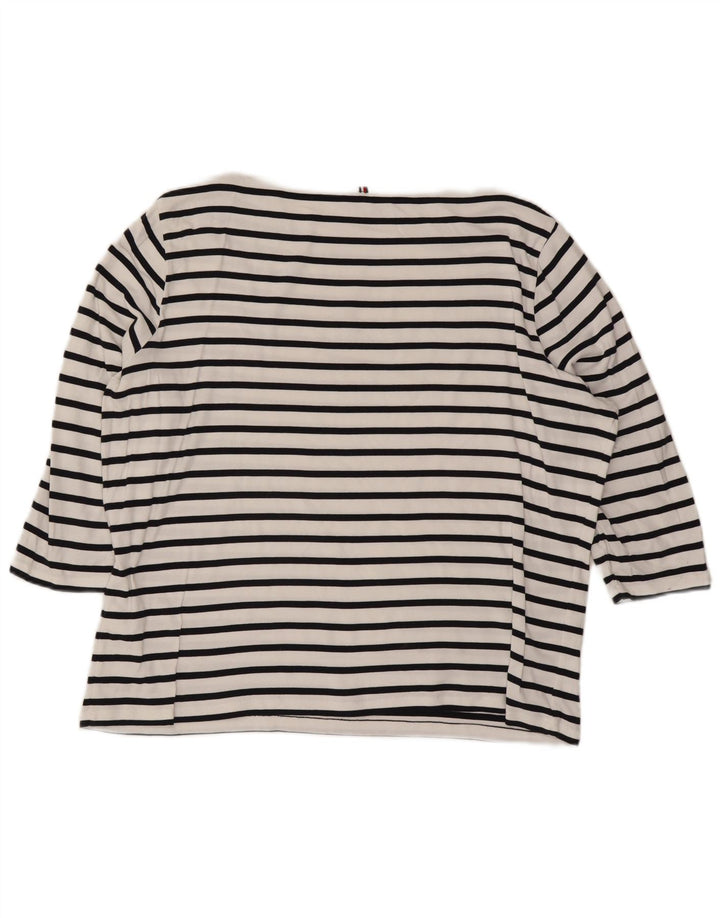Top damski TOMMY HILFIGER z rękawem 3/4, UK 24 4XL, bawełniany w białe paski