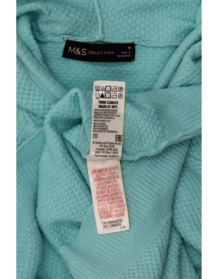 MARKS & SPENCER Damski sweter oversize UK 14 Średni turkus
