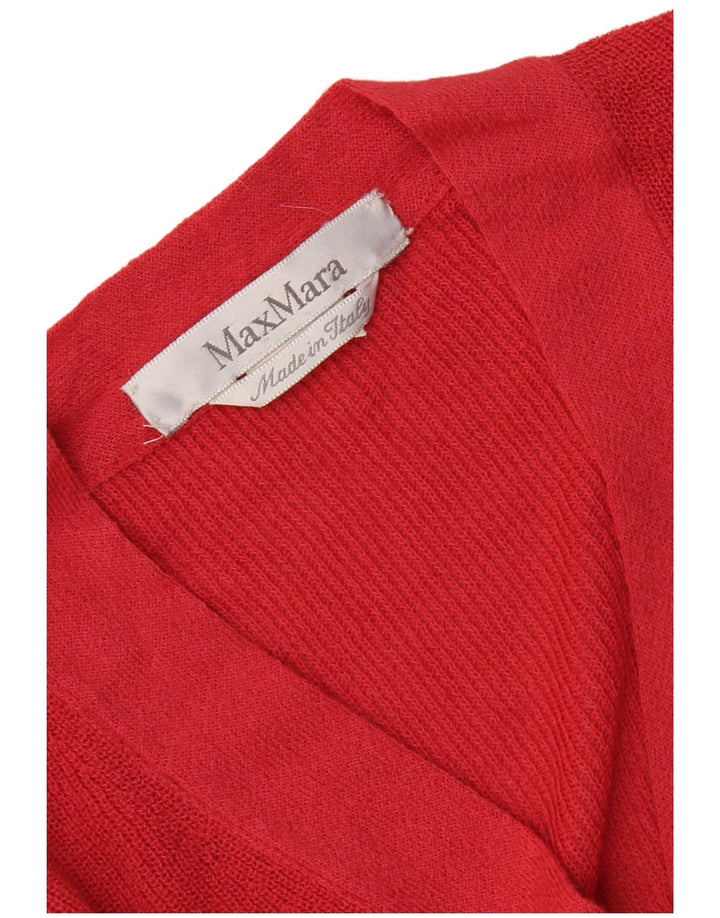 Damski sweter Max Mara z dekoltem w kształcie litery V, UK 12, średni czerwony