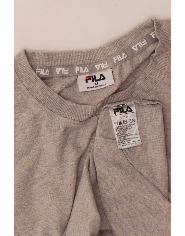T-shirt męski Fila Top, średnioszary, bawełniany w cętki