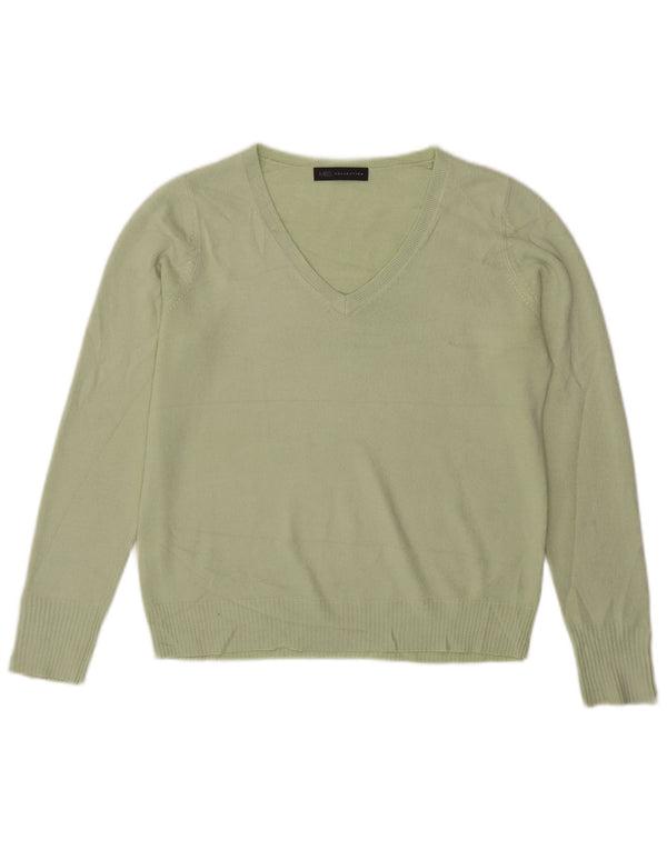 Marks & Spencer Damski sweter z dekoltem w kształcie litery V, UK 16, duży zielony