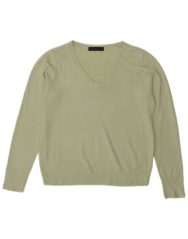 Marks & Spencer Damski sweter z dekoltem w kształcie litery V, UK 16, duży zielony