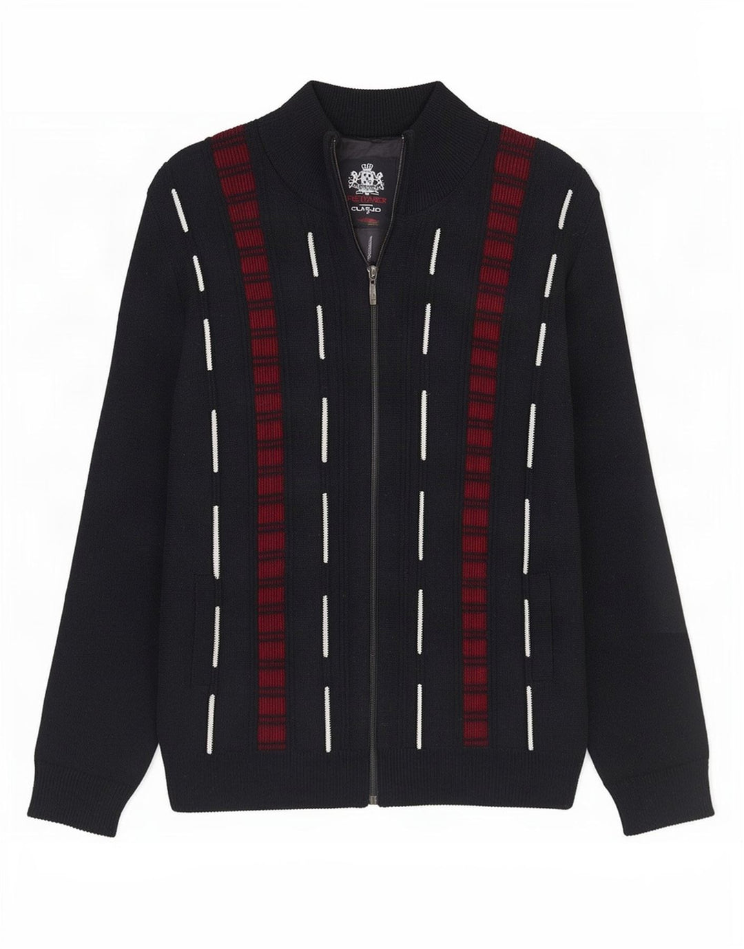 Męski sweter rozpinany Reward, średni, czarny, akrylowy, klasyczny