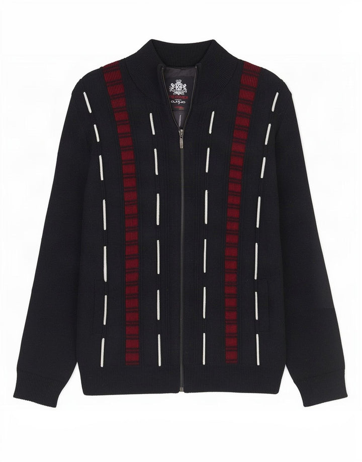 Męski sweter rozpinany Reward, średni, czarny, akrylowy, klasyczny