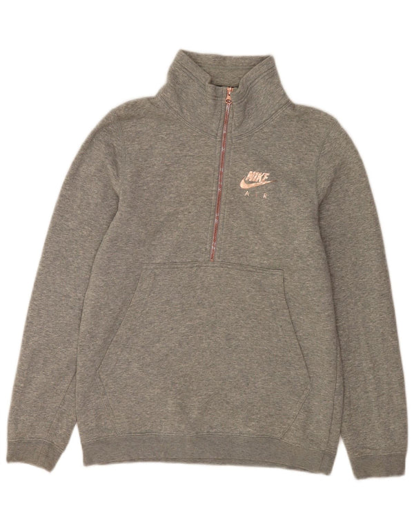 Damska bluza oversize z zamkiem 1/4 Nike, UK 6 XS, szara bawełna
