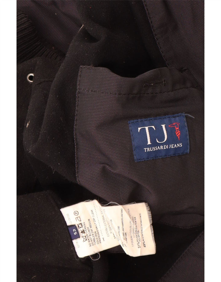 Męska kurtka bomberka TRUSSARDI JEANS IT 52 XL, czarny poliester