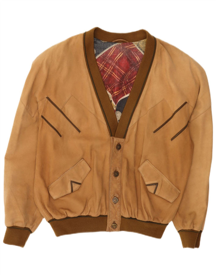 Męska zamszowa kurtka bomber Toni Mir UK 42 XL, brązowa, skórzana