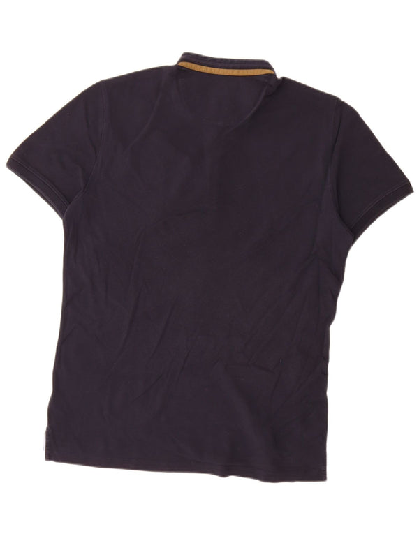 Męska koszulka polo Massimo Dutti, duża, granatowa, bawełniana